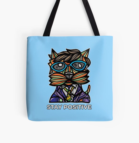 "Stay Positive" All Over Print Tote Bag