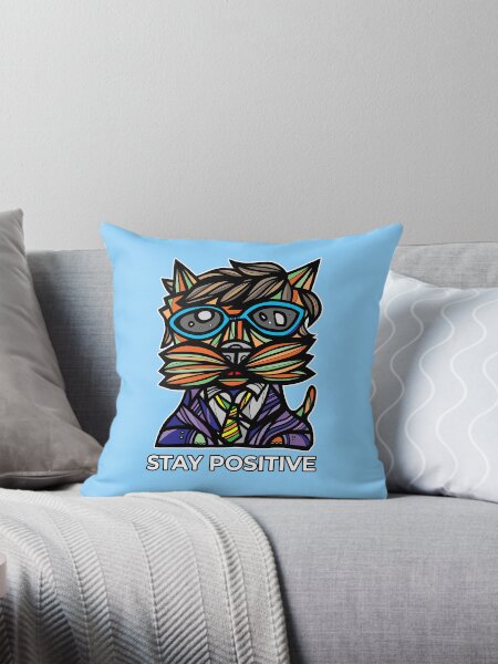 "Stay Positive" Throw Pillow