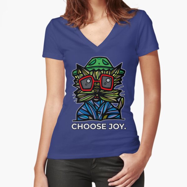 "Choose Joy." Fitted V-Neck T-Shirt