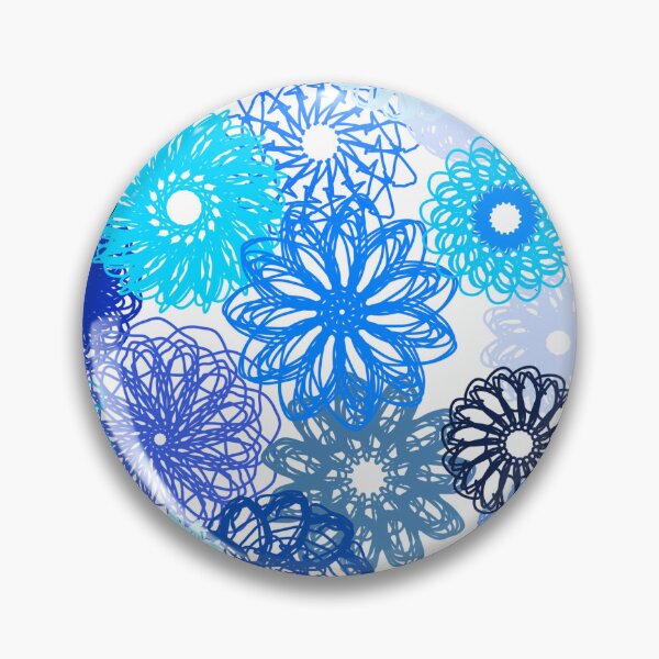 Item preview, Blue flowers with white background designed and sold by Doodle-Creation.