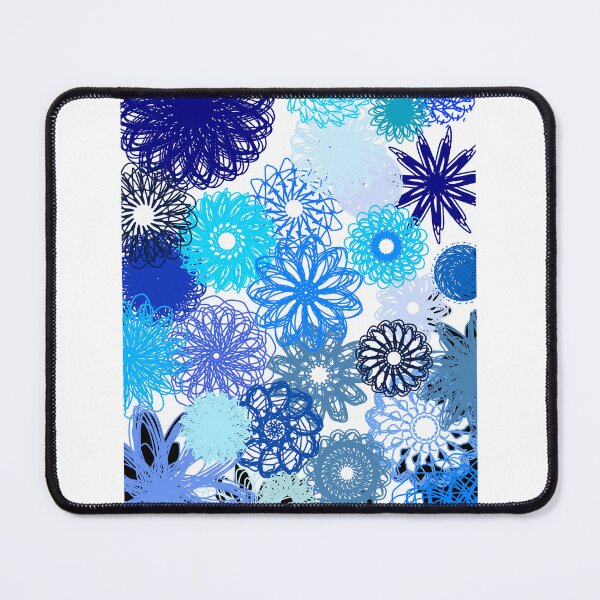 Item preview, Blue flowers with white background designed and sold by Doodle-Creation.