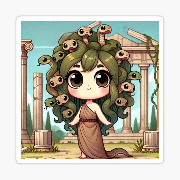 Vista previa del artículo con la obra «Chibi Medusa – Adorable gorgona», diseñado y vendido por NSB-Design.