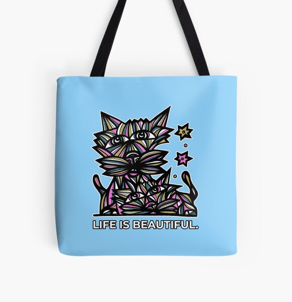 "Life Beautiful." All Over Print Tote Bag