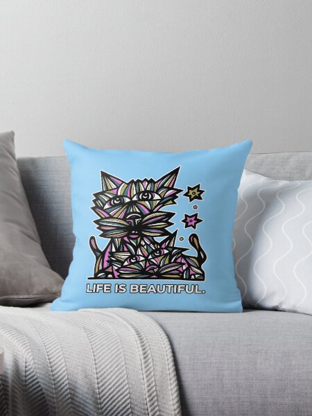 "Life Beautiful." Throw Pillow