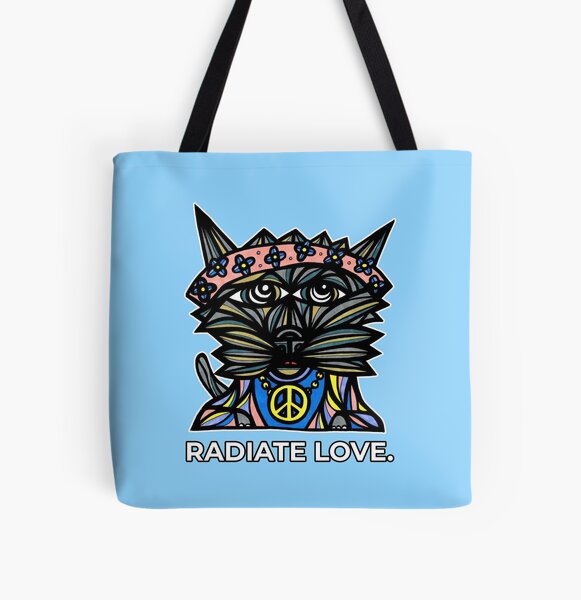 "Radiate Love." All Over Print Tote Bag