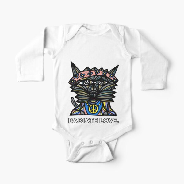 "Radiate Love." Long Sleeve Baby One-Piece