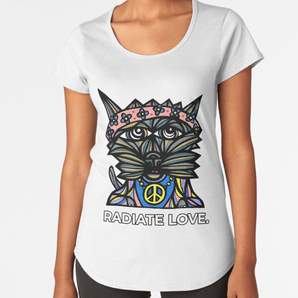 "Radiate Love." Premium Scoop T-Shirt