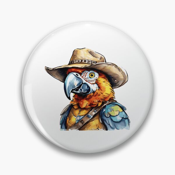Item preview, Cowboy Parrot, parrot with an old west cowboy hat designed and sold by AdrianMDesigns.