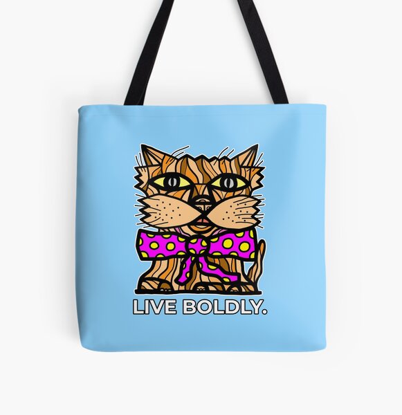 "Live Boldly." All Over Print Tote Bag