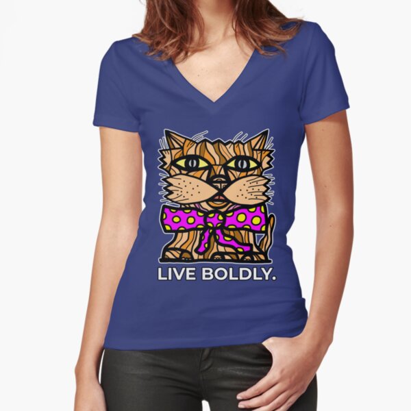 "Live Boldly." Fitted V-Neck T-Shirt