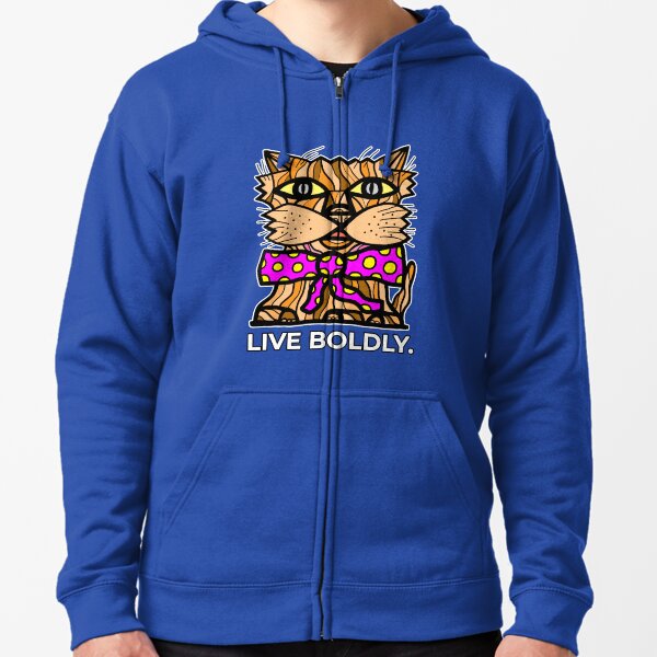 "Live Boldly." Zipped Hoodie