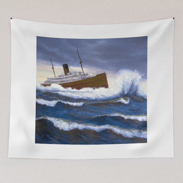 Item preview, Sinking Ship Lake Superior Oil Painting designed and sold by Minnesota-Art.