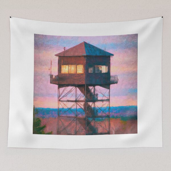 Item preview, Fire lookout Tower Oil Painting designed and sold by Minnesota-Art.