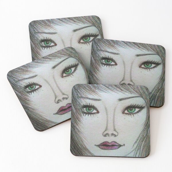 Item preview, Green eyed girl (enhanced pencil art) designed and sold by McFleur's Lens.