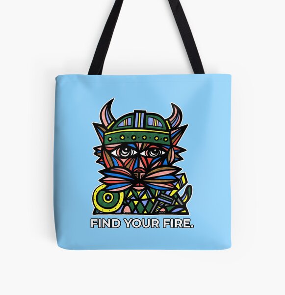 "Find Your Fire." All Over Print Tote Bag