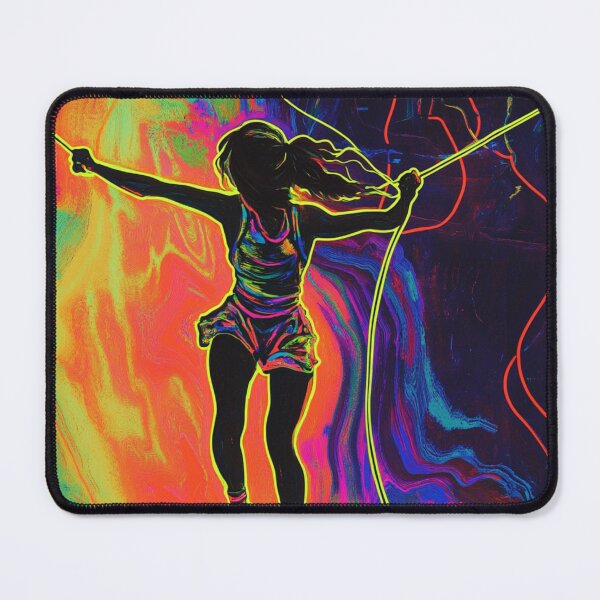 Item preview, Young girl skipping rope - neon style designed and sold by liana campbell.