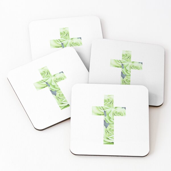 Item preview, Green Roses Cross designed and sold by PraiseAndGrace.