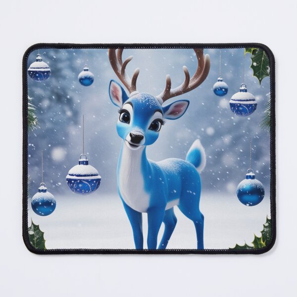 Item preview, Enchanted Blue Christmas Reindeer designed and sold by Dumbly Creative.