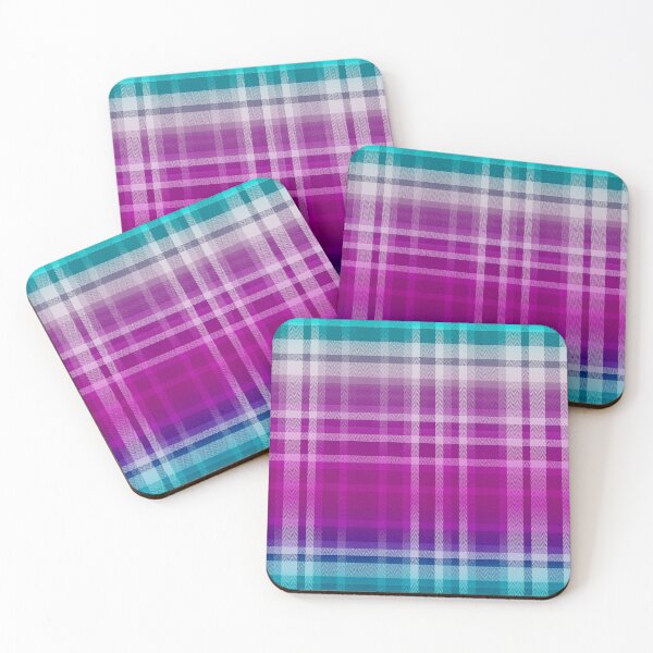 Item preview, Preppy plaid pattern ombre purple and blue designed and sold by FatBirdie.