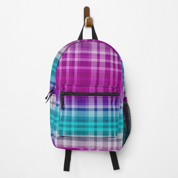 Item preview, Preppy plaid pattern ombre purple and blue designed and sold by FatBirdie.