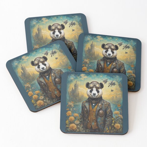 Item preview, "Steampunk Panda: Aviator Glasses & Mechanical Jacket" designed and sold by Artisticanvas.