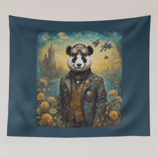 Item preview, "Steampunk Panda: Aviator Glasses & Mechanical Jacket" designed and sold by Artisticanvas.