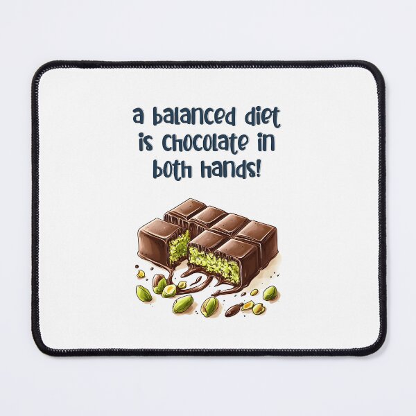 Item preview, A Balanced Diet is Chocolate Kunafa in Both Hands! Funny Dubai Kunafa Creamy Pistachios Meme designed and sold by FUNqoosh.
