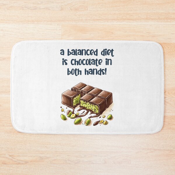 Item preview, A Balanced Diet is Chocolate Kunafa in Both Hands! Funny Dubai Kunafa Creamy Pistachios Meme designed and sold by FUNqoosh.
