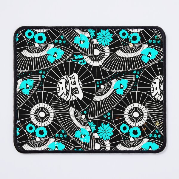 Item preview, Vintage Asian Parasol Pattern In Aqua, Black And White designed and sold by DEC02.