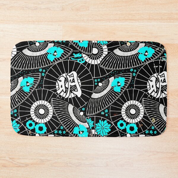 Item preview, Vintage Asian Parasol Pattern In Aqua, Black And White designed and sold by DEC02.