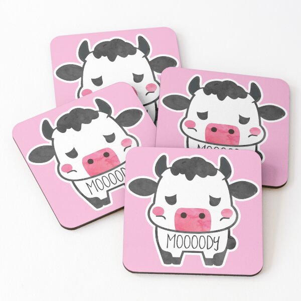 Item preview, Udderly Amoosing: The 'Mooody' Cow Sticker for Every Mood Swing designed and sold by hitechmom.