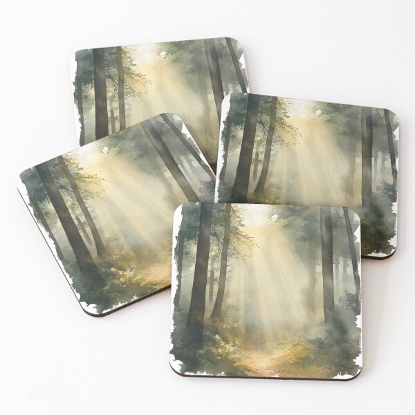 Item preview, Tall trees in the forest with the sun shining through. designed and sold by liana campbell.