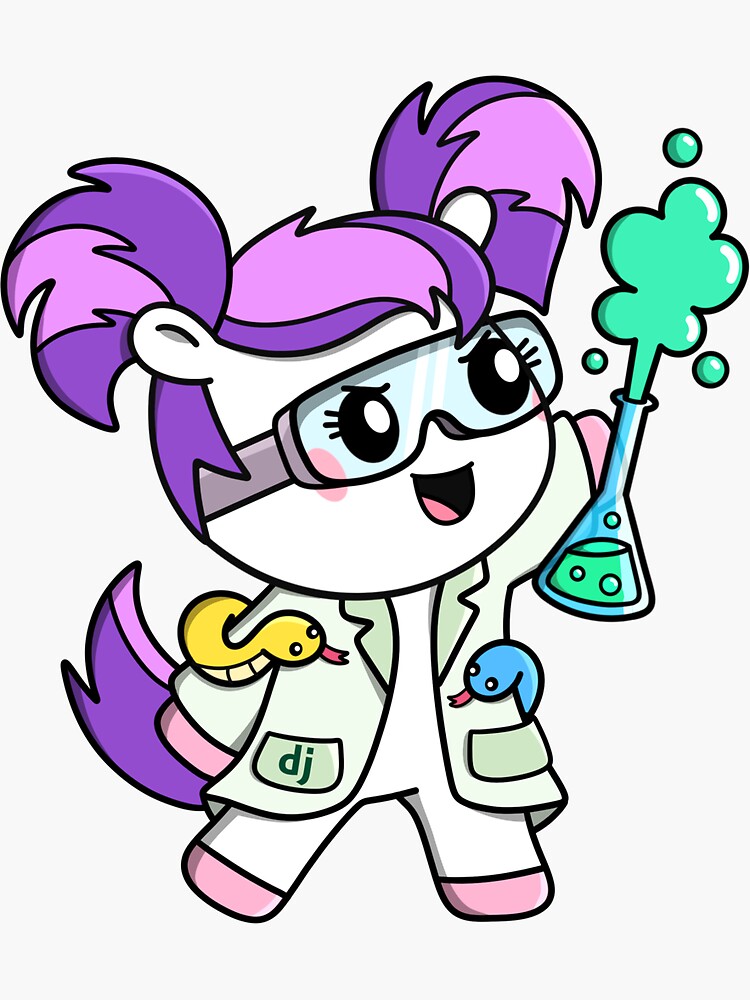 Thumbnail 3 of 3, Sticker, Mad Scientist Django Pony designed and sold by sjbitcode.