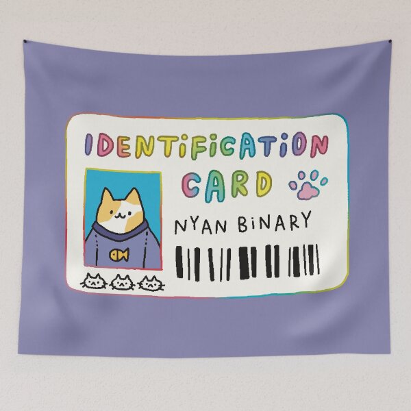 Item preview, Nyan Binary Cat Pun - Funny Hand-drawn Design designed and sold by Pets365.