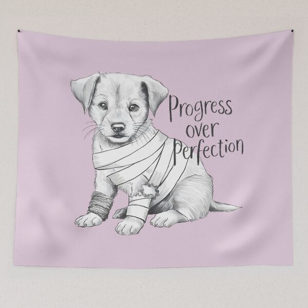 Item preview, Persevering Puppy: Progress Over Perfection designed and sold by KennerTH.