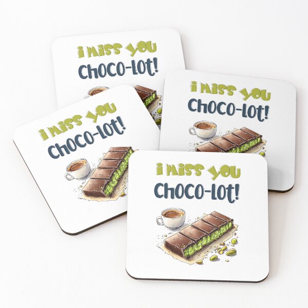 Item preview, I Miss You Choco-lot! – Pistachio Stuffed Dubai Chocolate Kunafa Foodie Humor Wordplay designed and sold by FUNqoosh.