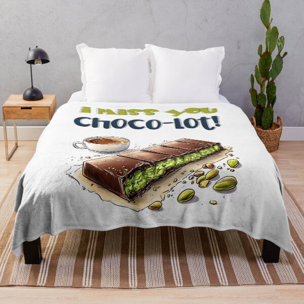 Item preview, I Miss You Choco-lot! – Pistachio Stuffed Dubai Chocolate Kunafa Foodie Humor Wordplay designed and sold by FUNqoosh.