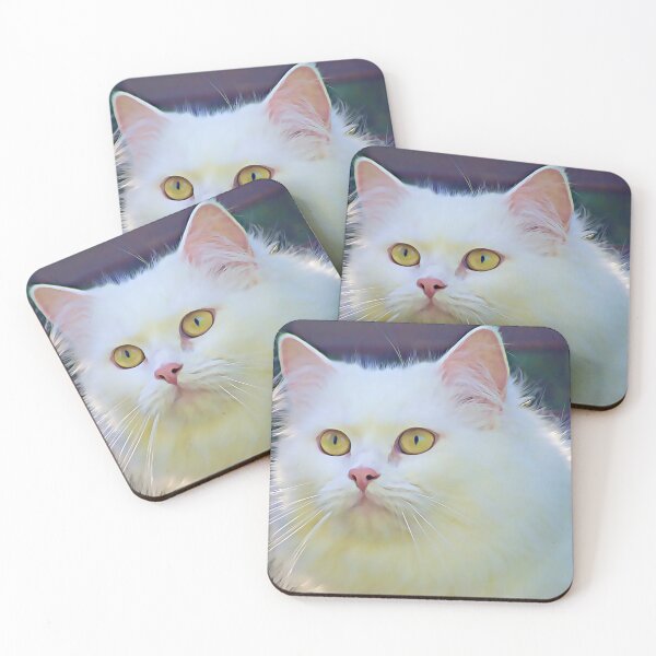 Item preview, Cute white cat designed and sold by Mageolicious.