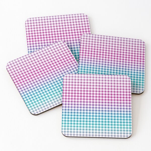 Item preview, gingham preppy pattern ombre purple and blue designed and sold by FatBirdie.