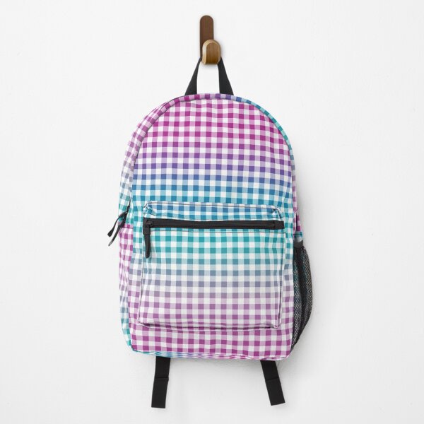 Item preview, gingham preppy pattern ombre purple and blue designed and sold by FatBirdie.