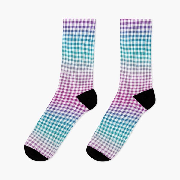 Item preview, gingham preppy pattern ombre purple and blue designed and sold by FatBirdie.
