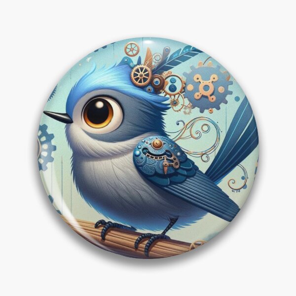 Item preview, Steampunk Blue Gray Gnatcatcher designed and sold by Sillytoe.