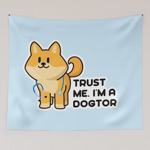 Item preview, "Trust Me, I'm a Dogtor - Cute Corgi Dog with Stethoscope Design designed and sold by hitechmom.