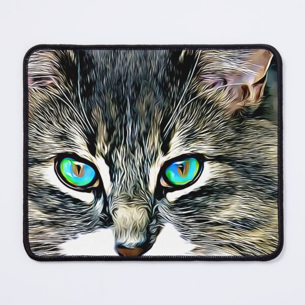 Item preview, Cute cat with green eyes designed and sold by Mageolicious.