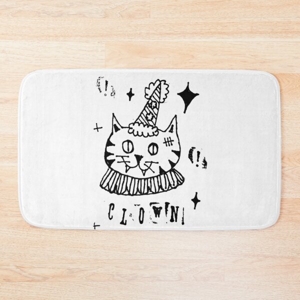Item preview, Clown Cat Circus Carnival Kitty Grayscale designed and sold by KayTurtless.