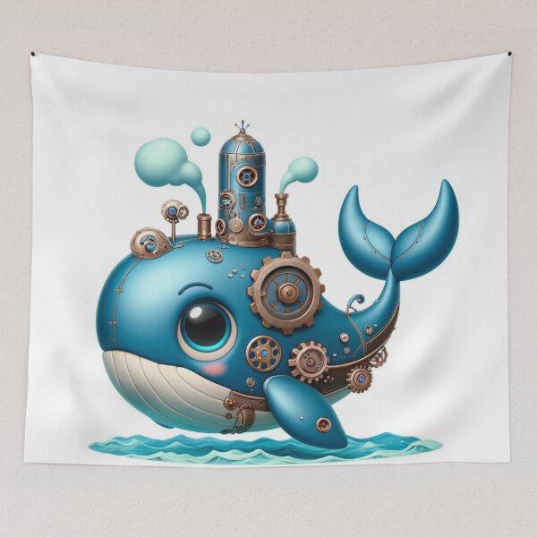 Item preview, Steampunk Blue Whale designed and sold by Sillytoe.