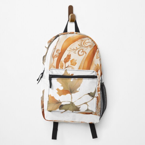 Item preview, Orange and White Chinoiserie Pumpkin with Leaves designed and sold by TheChinoiserie.