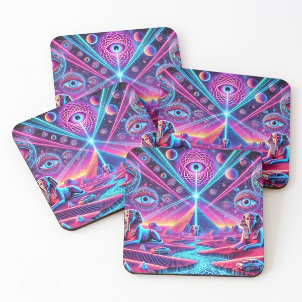 Item preview, "Neon Pyramid Dream – The Infinite Tiling Egyptian Reality" designed and sold by Meta2Physical.