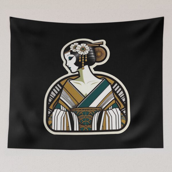 Item preview, Art Deco Geisha Print designed and sold by PinUpPizzazz.