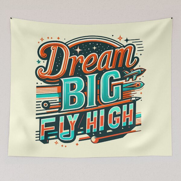 Item preview, Dream Big Fly High, typography designed and sold by maxmaj.